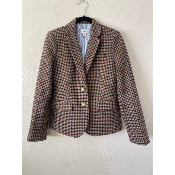 J. Crew Jackets & Blazers - J.Crew Houndstooth Schoolboy Blazer Wool Old Money Dark Academia Preppy Work 0